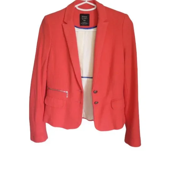 ZARA Petite Rust-Orange Size SMALL Cropped Blazer with Feature Zipper $25 πποΈ. - Picture 1 of 5
